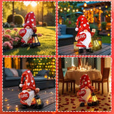 Retisee Solar Valentine's Day Garden Statue Resin Gnome Statue with Hearts LED Lights Outdoor Love Solar Light | Lumora