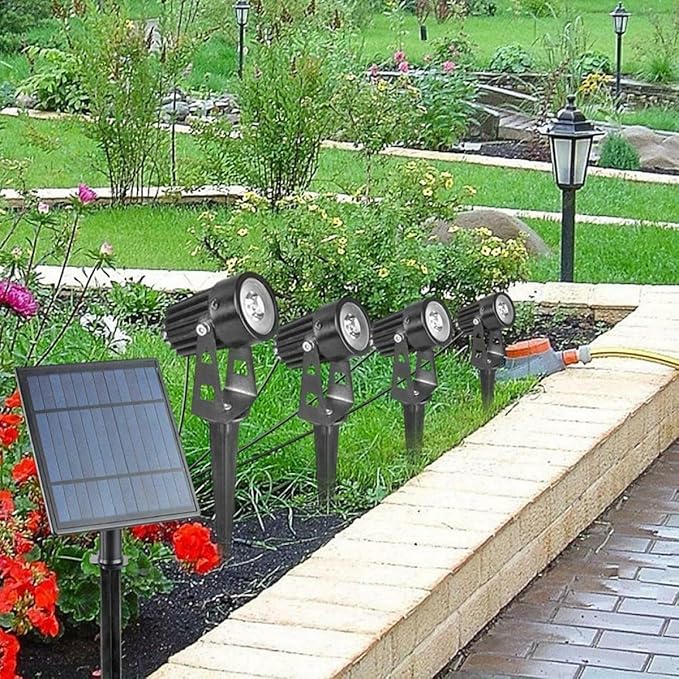BESPORTBLE Solar Lawn Lights Outdoor Waterproof LED Garden Path Lights 6w Warm White 3000k Solar Ground Plug Lighting for Landscape and Patio Decor