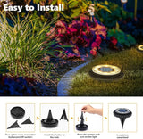Flacchi Solar Lights Outdoor - Solar Powered Ground Lights Outdoor Solar Disk Light Waterproof Landscape Light for | Lumora