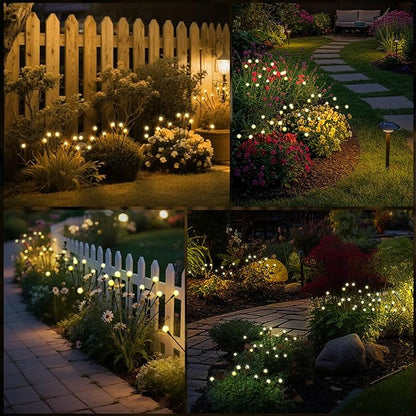 Solar Garden Lights – Swaying LED Solar Lights Outdoor Decorations, Waterproof Yard & Patio Lights with Flexible Iron Wire & Heavy Bulb Base for Garden Decor,Warm White (2 Pack)