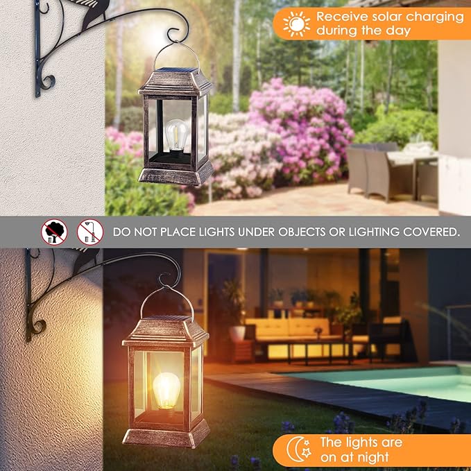 UBright Solar Lights Lantern Outdoor Hanging Solar Lights Outdoor Waterproof 1 Pack
