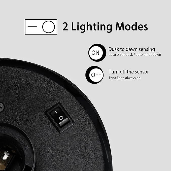 Outdoor Dusk to Dawn Wall Lights Modern Exterior Wall Mount Lantern Fixture Aluminum E26 Lamps Waterproof Porch | Lumora