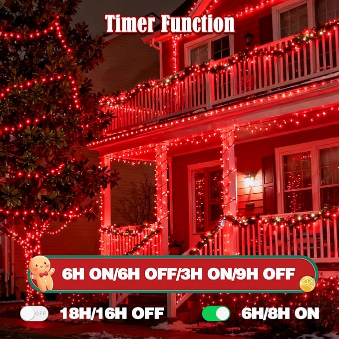 2026 New Voice Control 88ft 240LED Smart Valentine String Lights Outdoor/Indoor | String Lights with Remote, 12Modes, 7Voice Commands & Timers, Valentine Twinkle Light for Wedding Party Decor (Red)