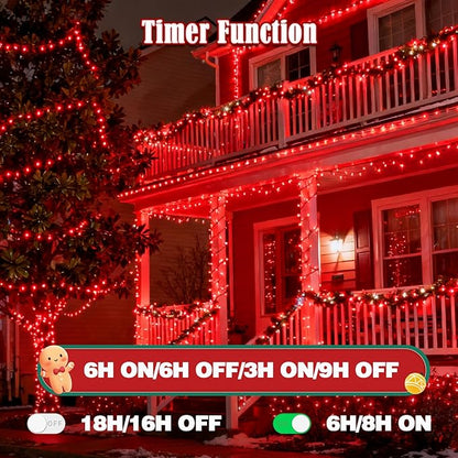 2026 New Voice Control 88ft 240LED Smart Valentine String Lights Outdoor/Indoor | String Lights with Remote, 12Modes, 7Voice Commands & Timers, Valentine Twinkle Light for Wedding Party Decor (Red)