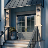 Kichler Barras 20.25" 1-Light Outdoor DarkSky Approved Wall Sconce with Clear Ribbed Glass in Black, Vertical | Lumora
