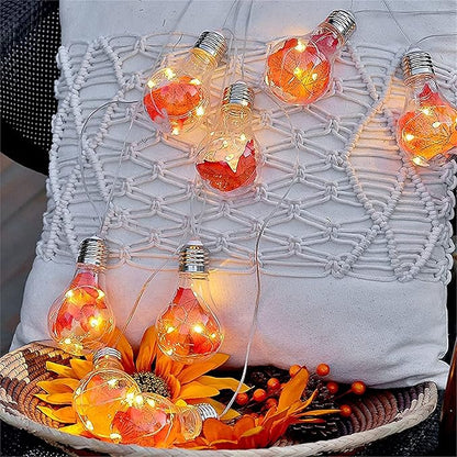Maple Bulbs String Lights,10 LEDs Clear Bulb Lights Battery Powered-Indoor/Outdoor Fairy Lights for Patio,Café Bars,Garden Bedroom Pergola Umbrella Wedding Party Decoration