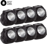 Pure Garden LED Solar Rock Lights, Brown, Set of 4 - Outdoor Path Light | Lumora