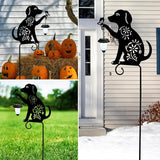 Dog Solar Lights Outdoor Garden Decoration, Animal-Themed Metal Decorative Garden Stakes with Solar Lantern for | Lumora