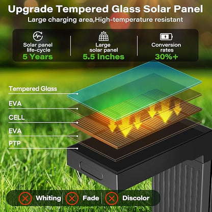 Adjustable 6 Lighting Modes Solar Pathway Lights Outdoor 6 Pack + Motion Sensor Solar Pathway Lights 6 Pack
