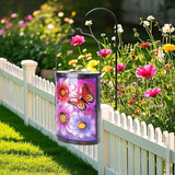 Hanging Solar Lantern Outdoor Waterproof Flowers Butterfly Solar Lights Glass Tabletop Decorative Lamp for Outdoor | Lumora