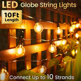10FT Outdoor String Lights - LED Patio Lights Waterproof G40 Plastic Globe Bulbs, Connectable Shatterproof Hanging | Lumora