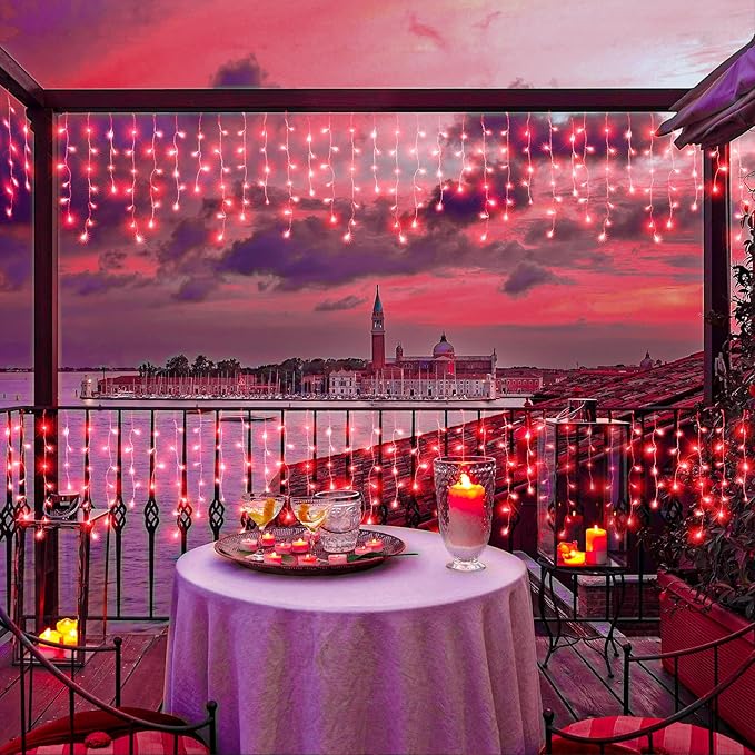 66ft Icicle Lights for Outside, Red Christmas Lights Outdoor Waterproof for House, 640 LED Twinkle Tree Lights with | Lumora