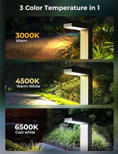 3 Color in 1 Solar Pathway Lights Outdoor 8Pack + Modern Solar Pathway Lights Cool White 8Pack