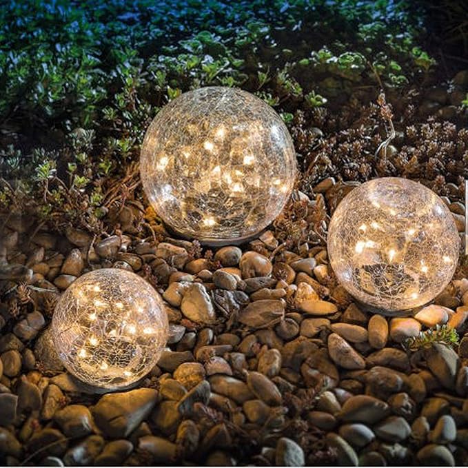 Ulalaza Solar Garden Ground Lights 30 LED Waterproof Bright Outdoor Crack Ball Lamp for Yard Driveway Lawn Patio | Lumora