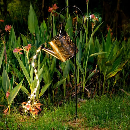 Outdoor Garden Decor Solar Lights, Large Waterproof Watering Can Landscape Lights Hanging Outside Decorations for Gardening Gift Yard Front Porch Lawn Driveway Patio Backyard Pathway