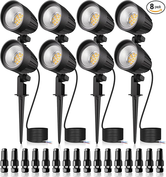 MEIKEE 7W 800lm Low Voltage Landscape Lights, 12V 24V LED Landscape Lighting with Connectors, 2700K IP66 Waterproof | Lumora