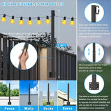 10 Pack 2.8Ft String Light Poles,Light Poles for Outside Lights,Outdoor with Fence Brackets Hanging Lights,Metal | Lumora