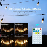 PMS Solar Outdoor String Lights, Color Changing Warm White to Cool White with Remote, Shatterproof LED Bulbs for | Lumora