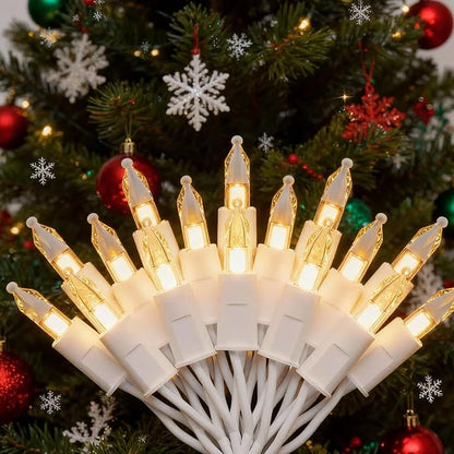 Christmas Lights,23.3FT-70 Lights LED String Lights Commercial Grade Waterproof for Holiday Decoration, Christmas Decors(White)