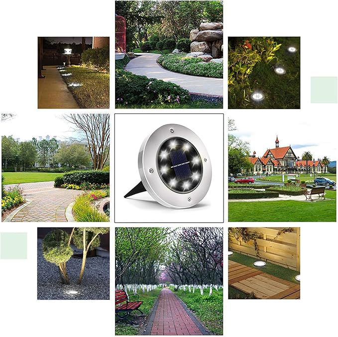 INCX Solar Lights for Outside, 4 Pack Solar Light Outdoor Waterproof, Garden Lights Landscape Lighting for Lawn | Lumora