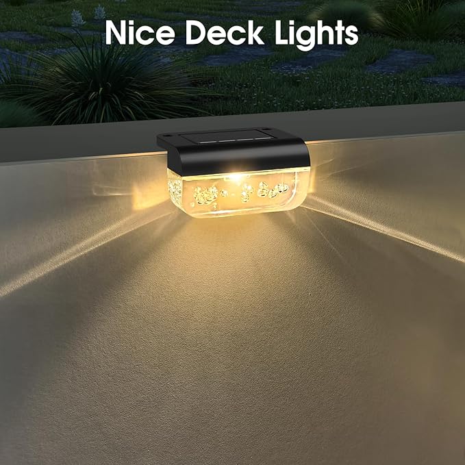 Solar Deck Lights 12 Pack, Solar Lights Outdoor Waterproof for Outside, Stairs, Step, Fence, Yard, Garden, Patio | Lumora