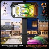 Solar Spotlights Outdoor, 40 LED s Color Changing RGB Waterproof Landscape Lights with 9 Light Modes, Colored Solar | Lumora