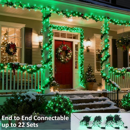 Brizled Green Christmas Lights, 33ft 100 LED Christmas String Lights, 120V UL Certified Plugin Xmas Tree Light Connectable Waterproof Mini Xmas Light for Home Tree Halloween Indoor Outdoor Decorations