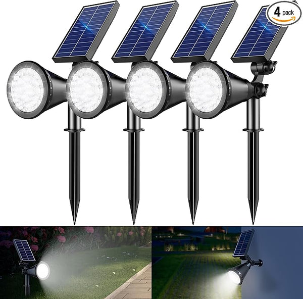 Solar Spot Lights Outdoor, 36 LEDs 1000LM Adjustable Solar Lights Outdoor Waterproof, 2-in-1 Solar Powered | Lumora