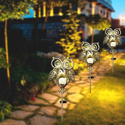 Owl Light for Garden Decor - Waterproof Pathway Stakes, Outdoor Lawn Patio Lights, Unique Yard Gift for Family