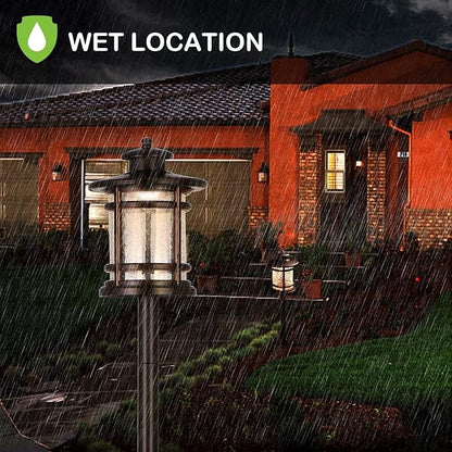hykolity Low Voltage ORB LED Landscape Path Light W/Crackled Shade, 3.4W 155LM 12V Wired Outdoor LED Walkway Light, Die-cast Aluminum Construction, 30-Watt Equivalent, 6 Pack