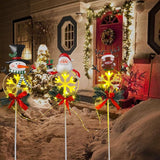Christmas Yard Stakes Solar with Metal Santa, Snowman & Reindeer Set of 3, Christmas Grave Decorations with Solar | Lumora