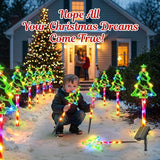 12 Pack Christmas Solar Pathway Lights Outdoor Decorations, 10 Modes Christmas Tree Candy Stake Lights with 156 | Lumora