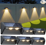 WdtPro Solar Fence Lights Outdoor - 3500K/6000K 2 Modes, Super Bright Lens LED Fence Lights Solar Powered, IP65 | Lumora
