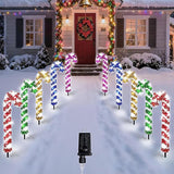 10 Pcs Christmas Candy Cane Lights 21'' Multicolor Candy Cane Pathway Light with 8 Lighting Modes Waterproof | Lumora