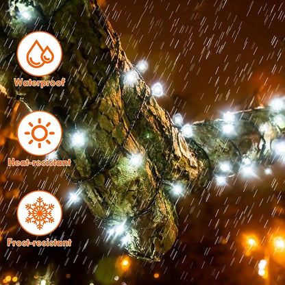 75.8 FT 200 LED Color Changing Christmas String Lights with Remote & Timer & Memory Function, 9 Lighting Modes Waterproof Fairy Lights for Xmas Tree Yard Holiday Party Garden (Warm White & Cool White)