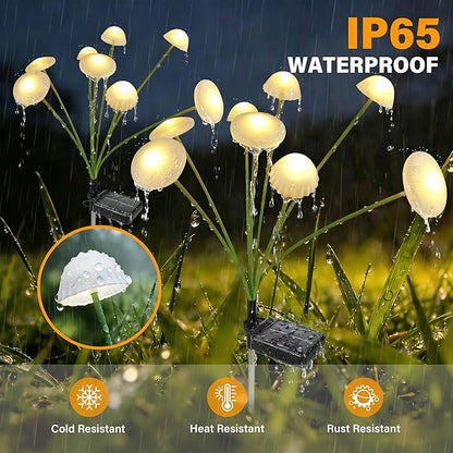 Solar Garden Lights Outdoor, 1Pack Solar Lights Garden Decor, Swaying Mushroom Lights Waterproof for Yard, Patio,Pathway Decoration,Gifts for Women,Mom(Warm White)