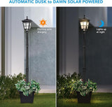 Kemeco Solar Post Light, ST4311AHP Dusk to Dawn Outdoor Bright Post Lamp with Planter for Lawn Yard Garden Patio | Lumora