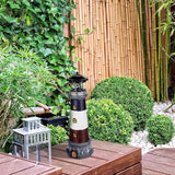 Yardwe Solar Garden Lighthouse Decor Waterproof Outdoor Solar-Powered Lighthouse Statue for Yard Lawn Patio | Lumora