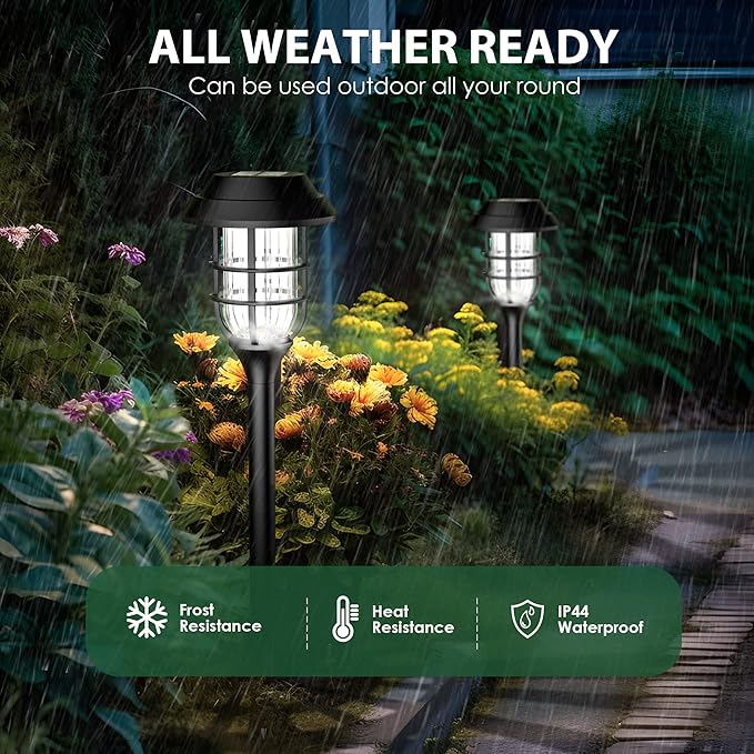 SOLPEX 8 Pack Solar Path Lights& 12 Pack Solar Ground Lights, Waterproof Garden Landscape Lighting for Yard Deck Lawn Patio Pathway Walkway (Cool White)