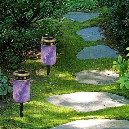 Galaxy Solar Stake Lights Multipurpose Solar Pathway Lights Cemetery Decorations for Grave Outdoor Lights Landscape Decoration Sympathy Remembrance Memorial Gift