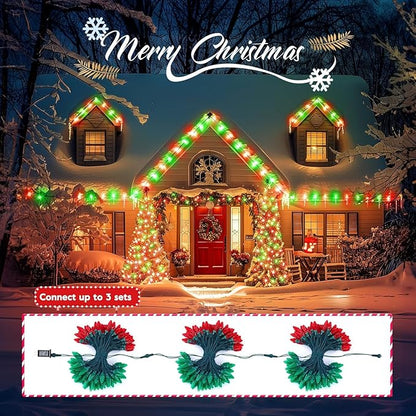 Minetom 147 FT 200 LED C9 LED Christmas Lights Outdoor - Plug in Fairy Lights with Timer & 8 Modes, Waterproof Commercial Grade Extendable for Indoor Outdoor Roofline Patio Yard Xmas, Red and Green