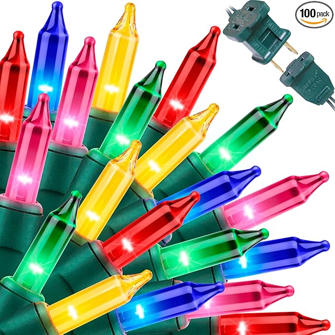 LAMPHOME Easter Decorations Mini String Lights, 100 Count 19.6Ft Easter Mini Lights, Waterproof String Light Plug in Multi Christmas Lights for Indoor Garland Party Christmas Tree, Pink + Multicolor