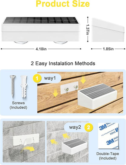 Solar Fence Lights Outdoor with Remote, 8 Pack, 9 Fixed Colors ＆ Color Changing Solar Lights Outdoor Waterproof IP65 Dusk-to-Dawn Vinyl Fence Lights for Patio, Railing, Pool, Porch, Backyard