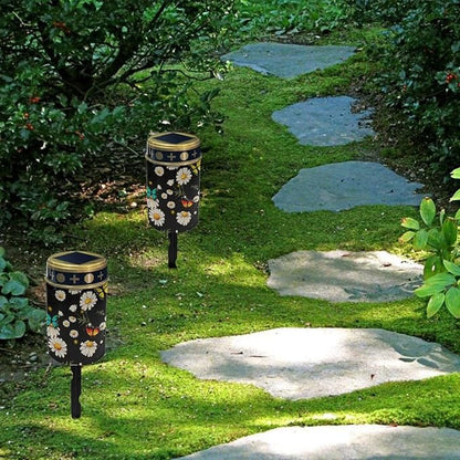 Little Daisy Solar Grave Lights for Cemetery Butterfly Flameless Solar Powered Light Cemetery Landscape