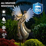 Solar Angel Garden Lights, Outdoor LED Metal Decor with Butterflies and Flower, Waterproof Pathway, Lawn Lighting | Lumora