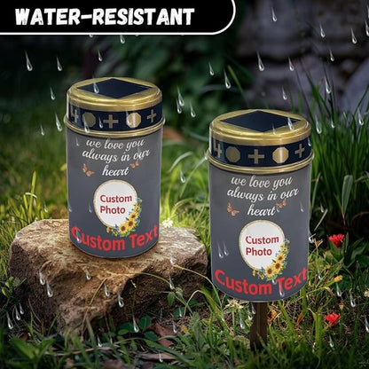 Customized Cemetery Solar Lights Solar Garden Stake Lights Outdoor Stake Metal Lights Waterproof for Garden Lawn Patio or Courtyard