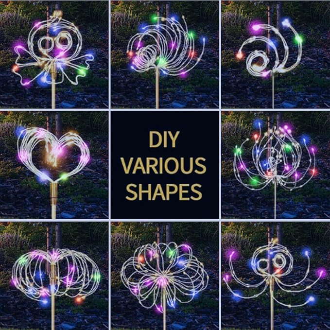 Banax Solar Garden Lights Outdoor Decor 2 Pack Christmas Lights 150 LED Solar Powered Stake Lights for Lawn, Garden, Pathway, Yard & Holiday Decorations(Colorful)