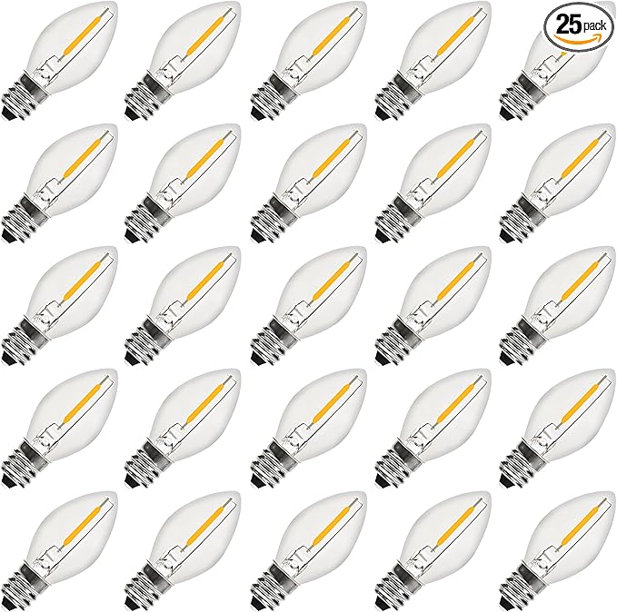 C7 LED Bulbs Christmas C7 LED Light Bulbs 25 Pack C7 LED Replacement Bulbs C7 LED - Outdoor Lighting Accessory | Lumora