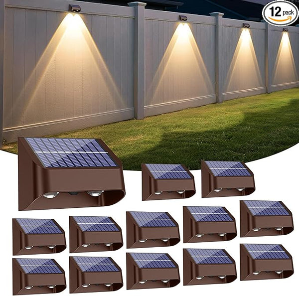 Brighter Solar Fence Lights-3000/4000/6000K 3 Mode,Solar Lights Outdoor Waterproof,Dusk to Dawn Deck Light, Outdoor | Lumora