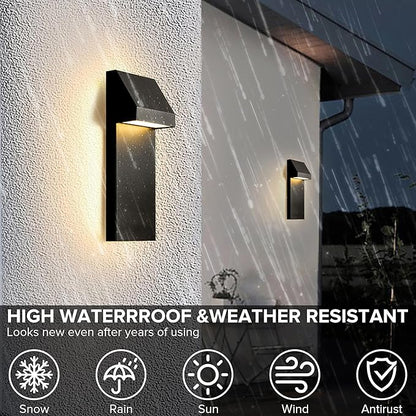Canto LED Outdoor Wall Sconce 26W Integrated LED Outdoor Wall Mount,Anti Rust Textured Black Suit for Wet Locations and All Rooms,Easily Installed in Any Direction.Bulb Included.